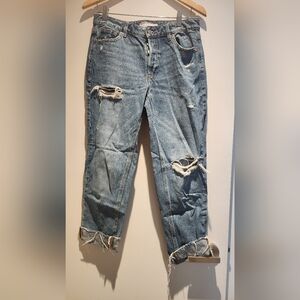 Distressed Short Blue Jeans